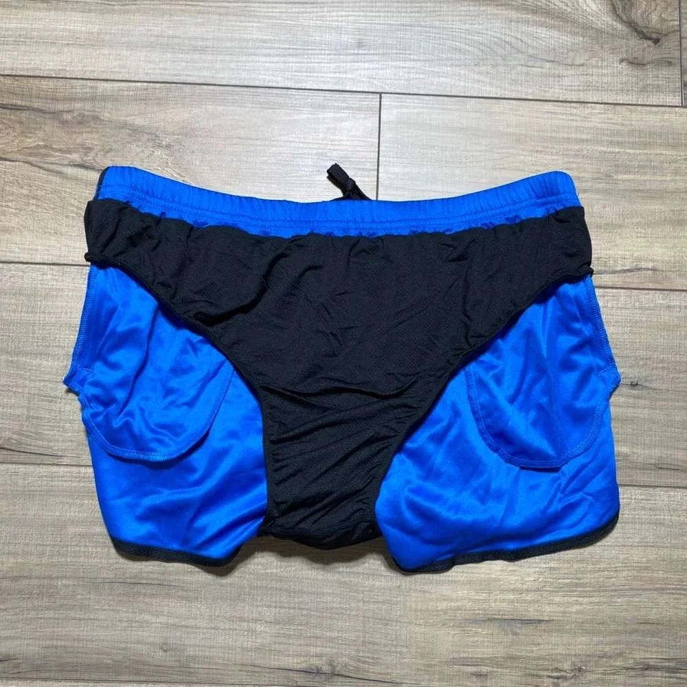 Gradual Mens Built In Brief Athletic Shorts Size XXL Blue And Black‎
